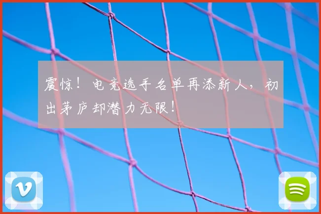 震惊！电竞选手名单再添新人，初出茅庐却潜力无限！